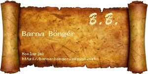 Barna Böngér névjegykártya