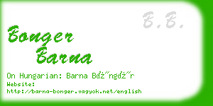 bonger barna business card